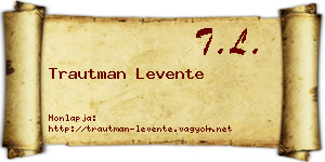 Trautman Levente névjegykártya